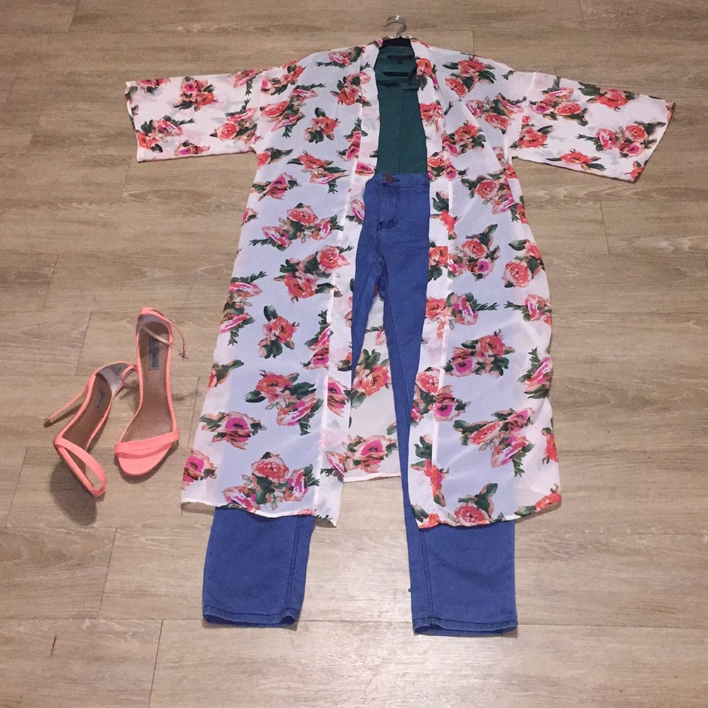 Floral maxi cardigan